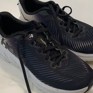 Hoka Ladies Rincon 3 Black and White Athletic Shoes